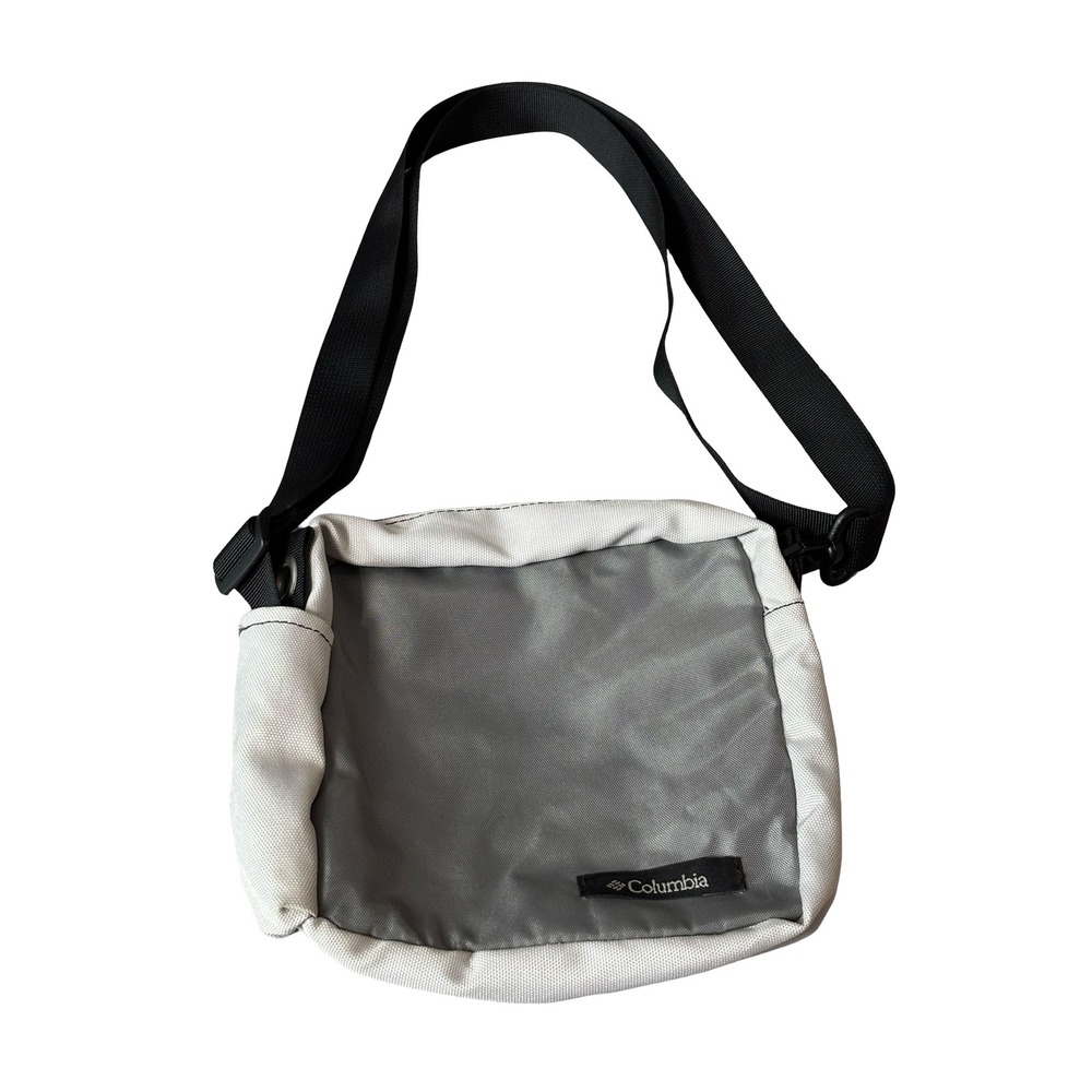 Columbia Crossbody Messenger Bag Grey White Nylon Small Travel Shoulder Bag OS